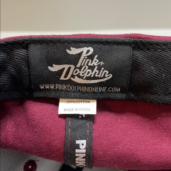 Pink + Dolphin maroon w/pink 🐬 adjustable hat - Picture 8 of 9